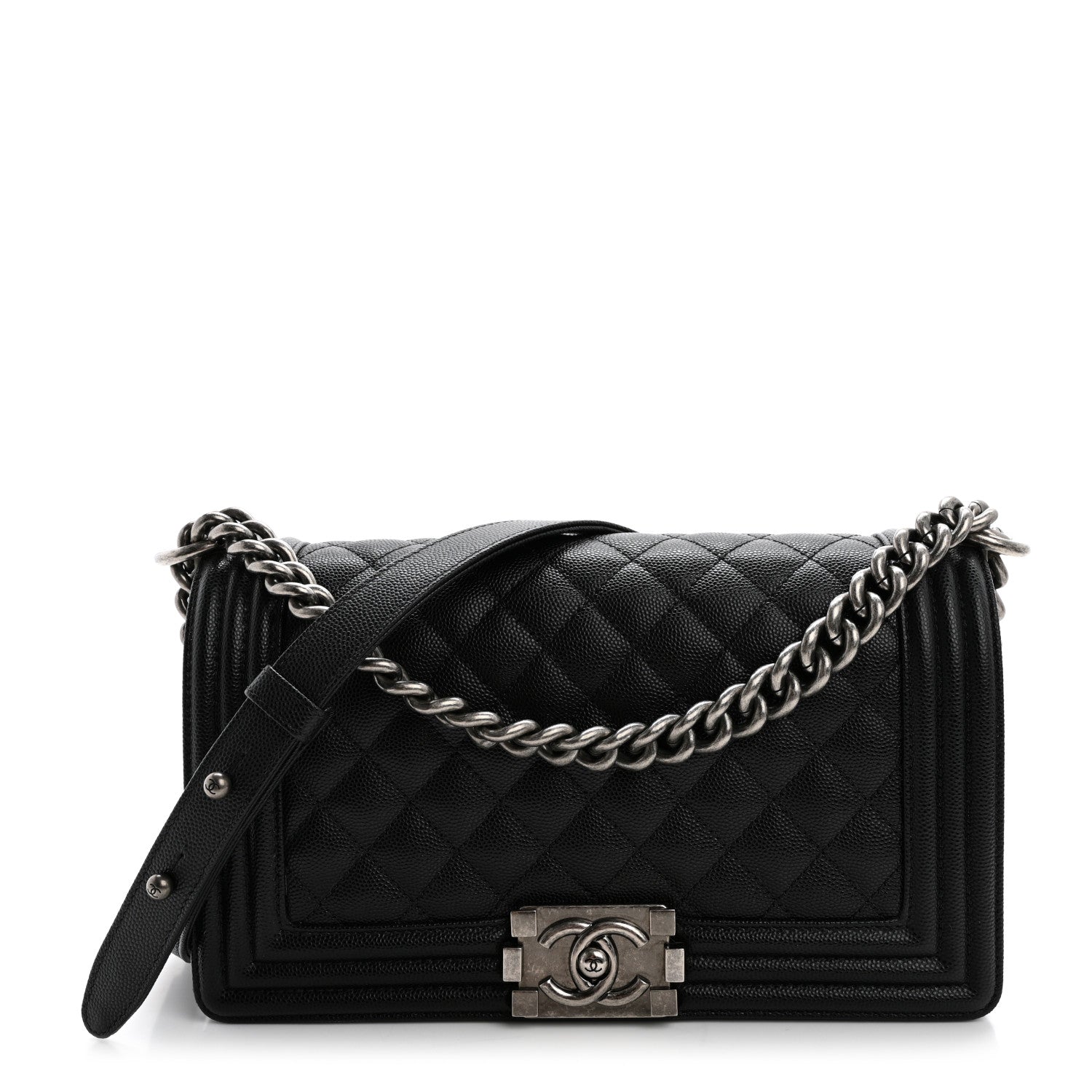 Chanel Caviar Quilted Medium Boy Flap Black 1 of 12