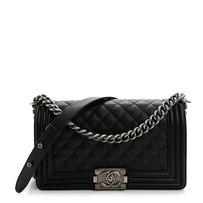 Chanel Caviar Quilted Medium Boy Flap Black 1 of 12