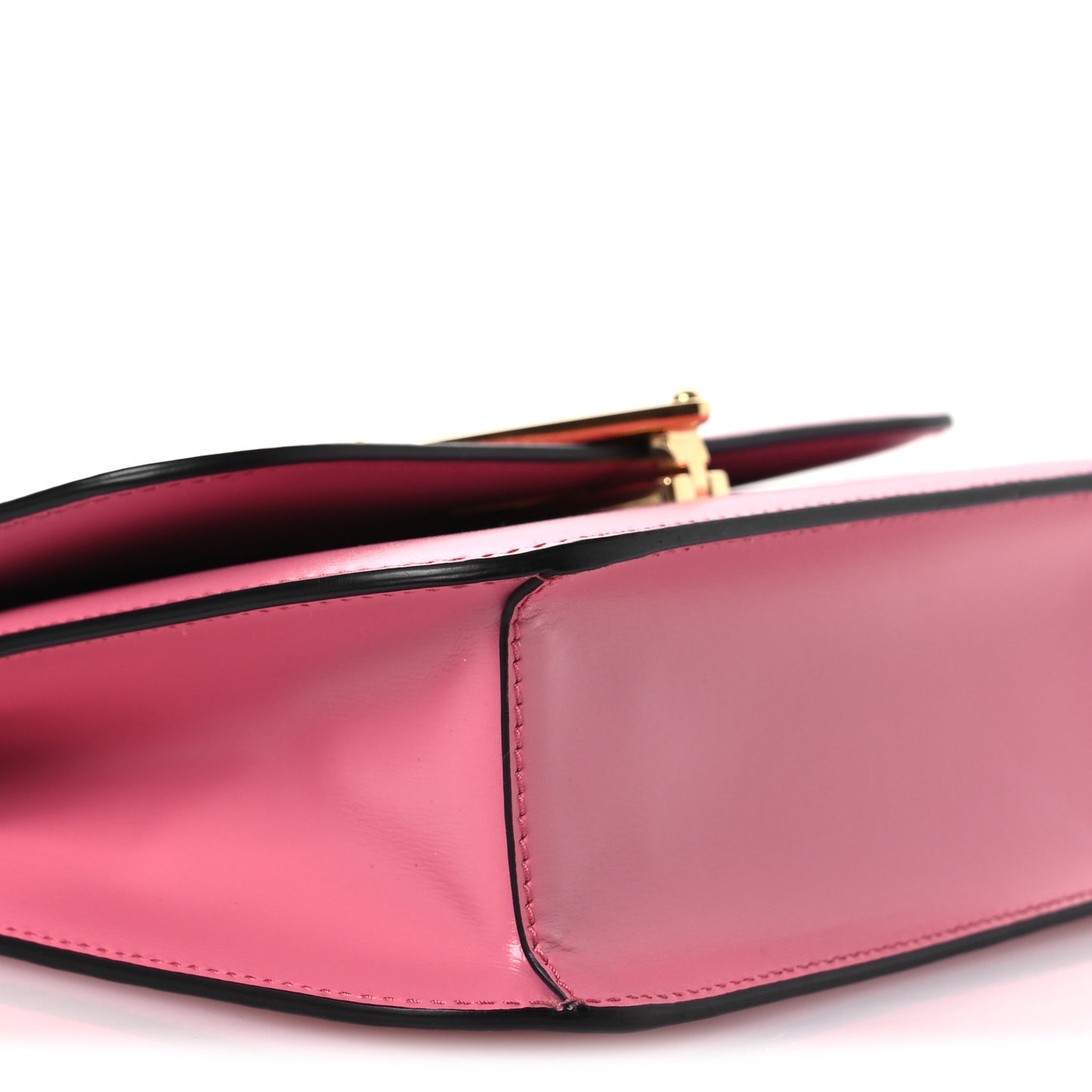 Box Calfskin Triangle Embleme Flap Shoulder Bag Begonia