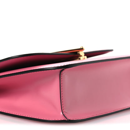 Prada Box Calfskin Triangle Embleme Flap Shoulder Bag Begonia 9 of 11