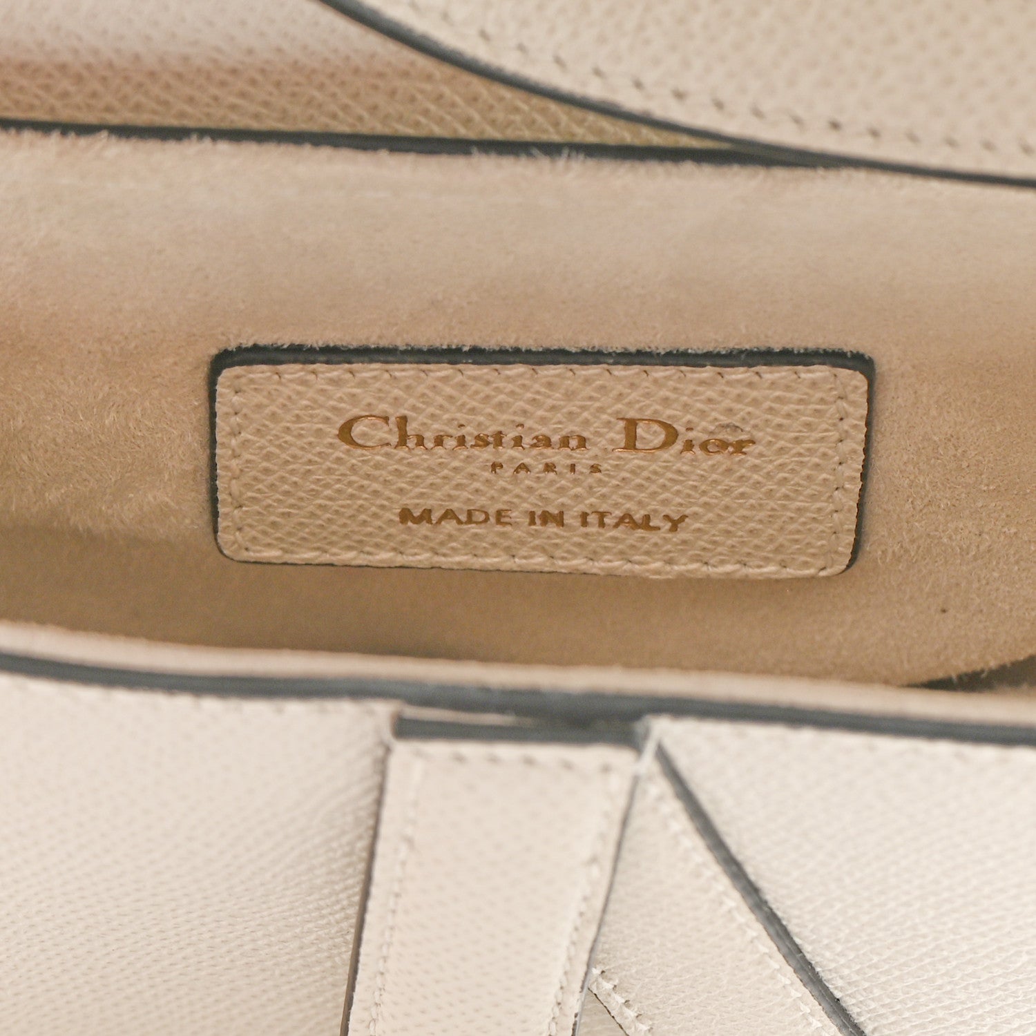 Christian Dior Grained Calfskin Mini Saddle Bag White 6 of 12