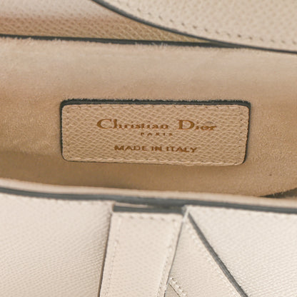 Christian Dior Grained Calfskin Mini Saddle Bag White 6 of 12