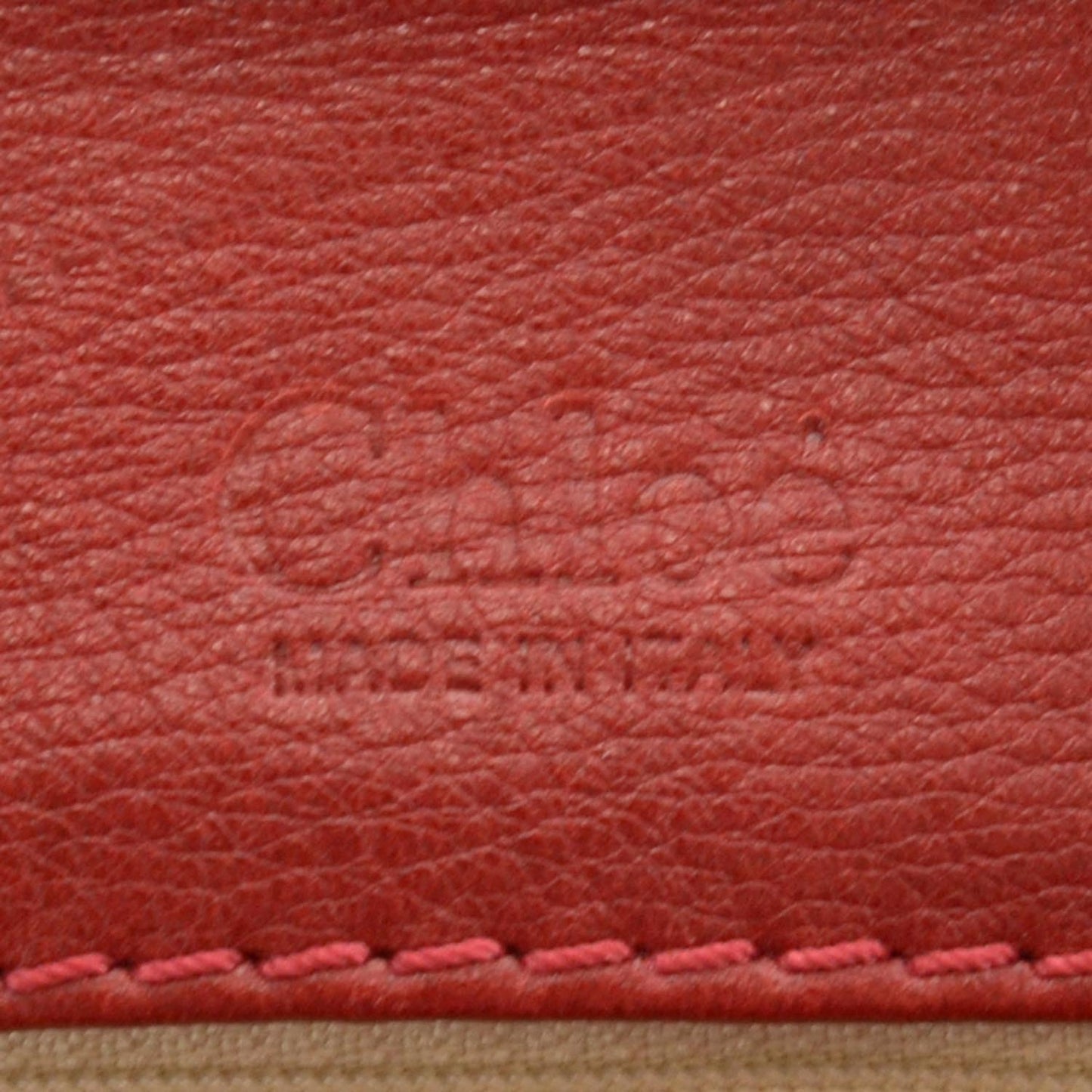 Leather Paddington Satchel Red