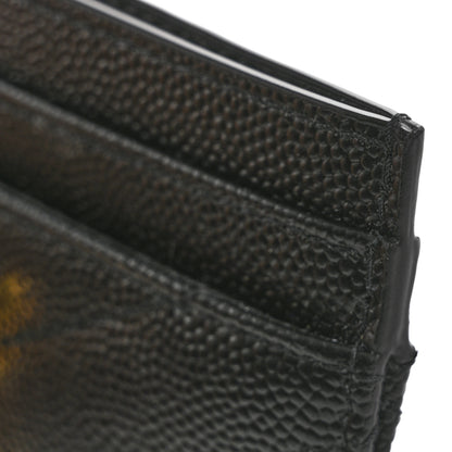 Saint Laurent Grain De Poudre Matelasse Chevron Monogram Credit Card Case Black 9 of 10
