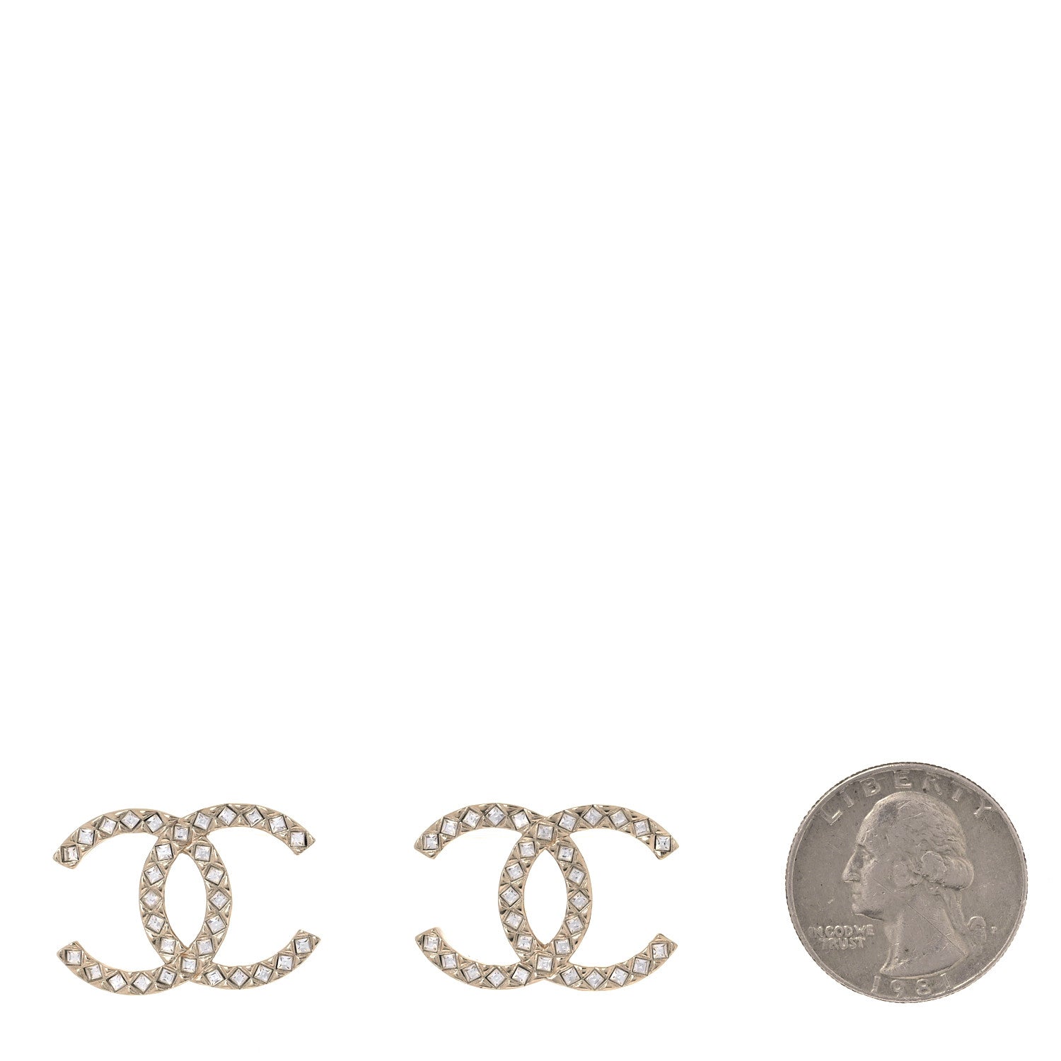 Chanel Baguette Crystal High Society CC Earrings Gold 2 of 4
