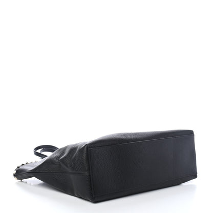 Valentino Garavani Grained Calfskin Rockstud Shoulder Tote Black 3 of 5