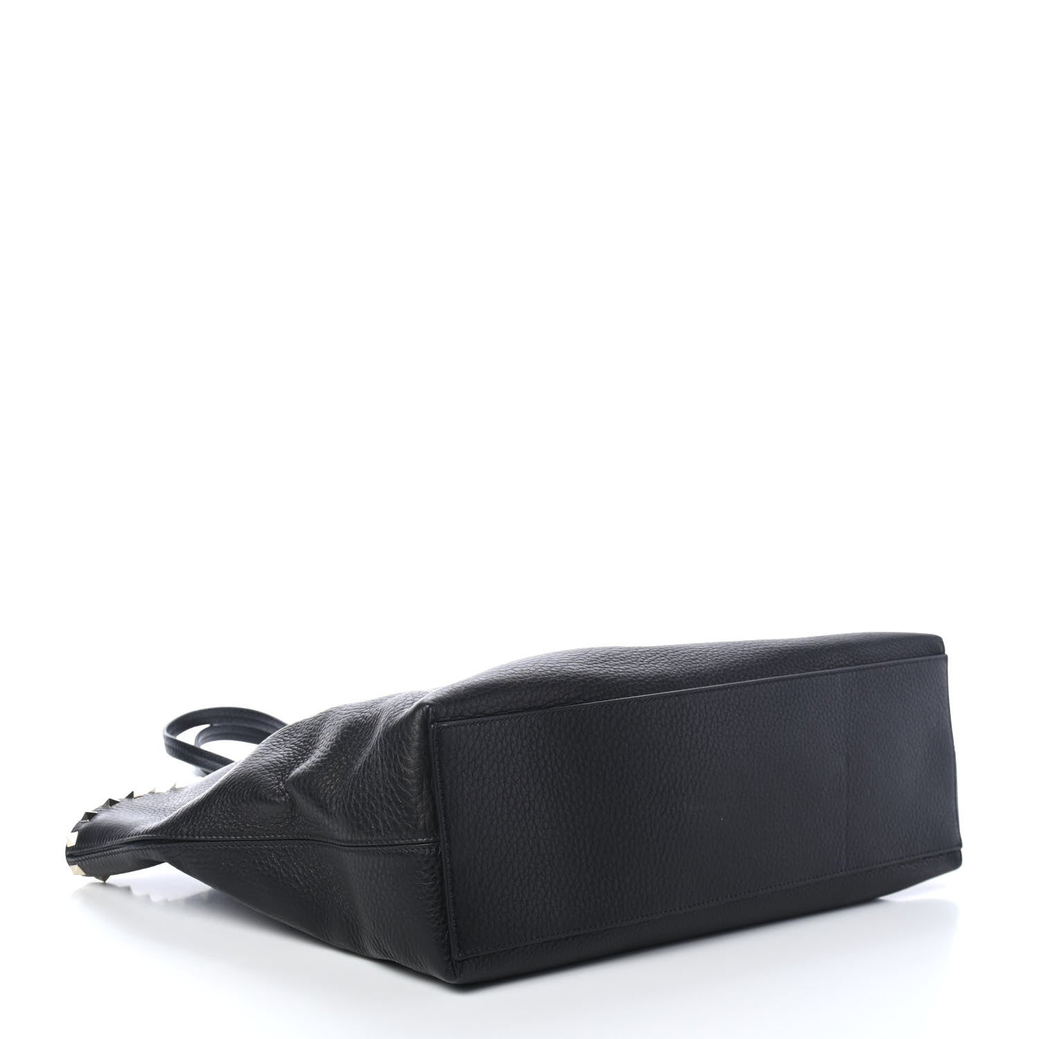 Valentino Garavani Grained Calfskin Rockstud Shoulder Tote Black 3 of 5