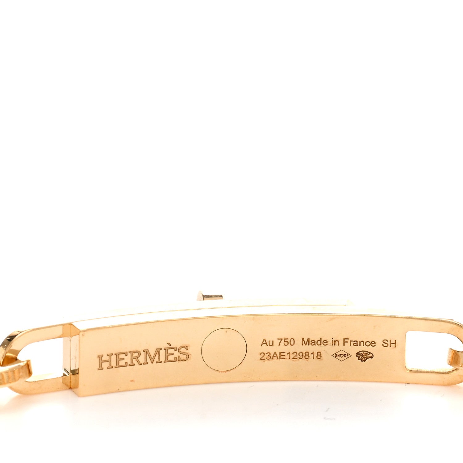 Hermes 18K Yellow Gold Diamond Pave PM Kelly Chaine Bracelet SH 3 of 4