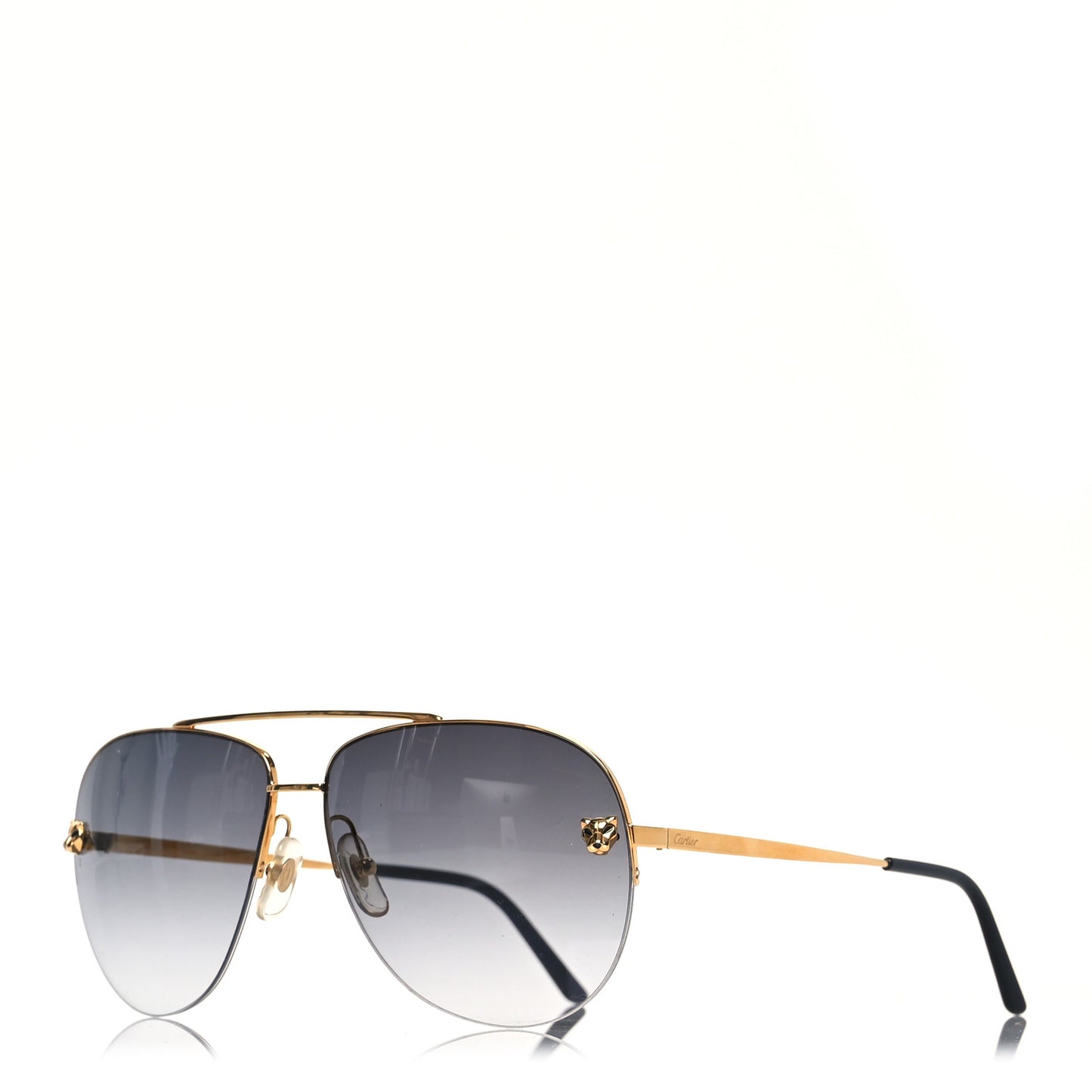 Santos de Cartier Aviator Sunglasses CT0065S Gold Black