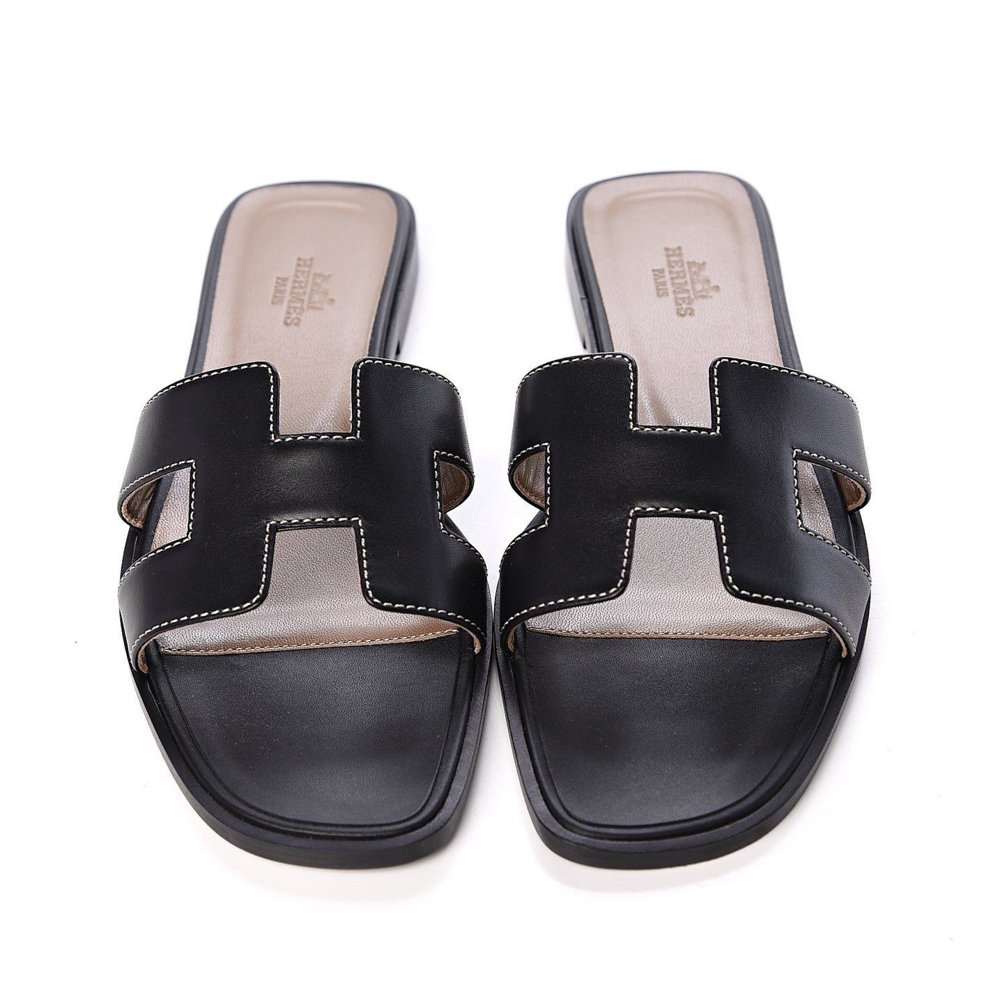 Box Calfskin Oran Sandals 36.5 Black