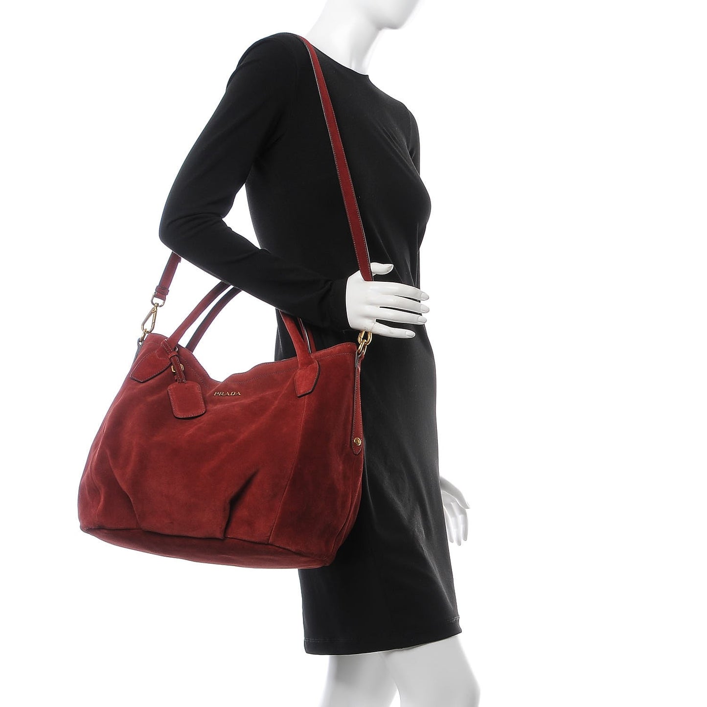 Suede Shoulder Bag Red