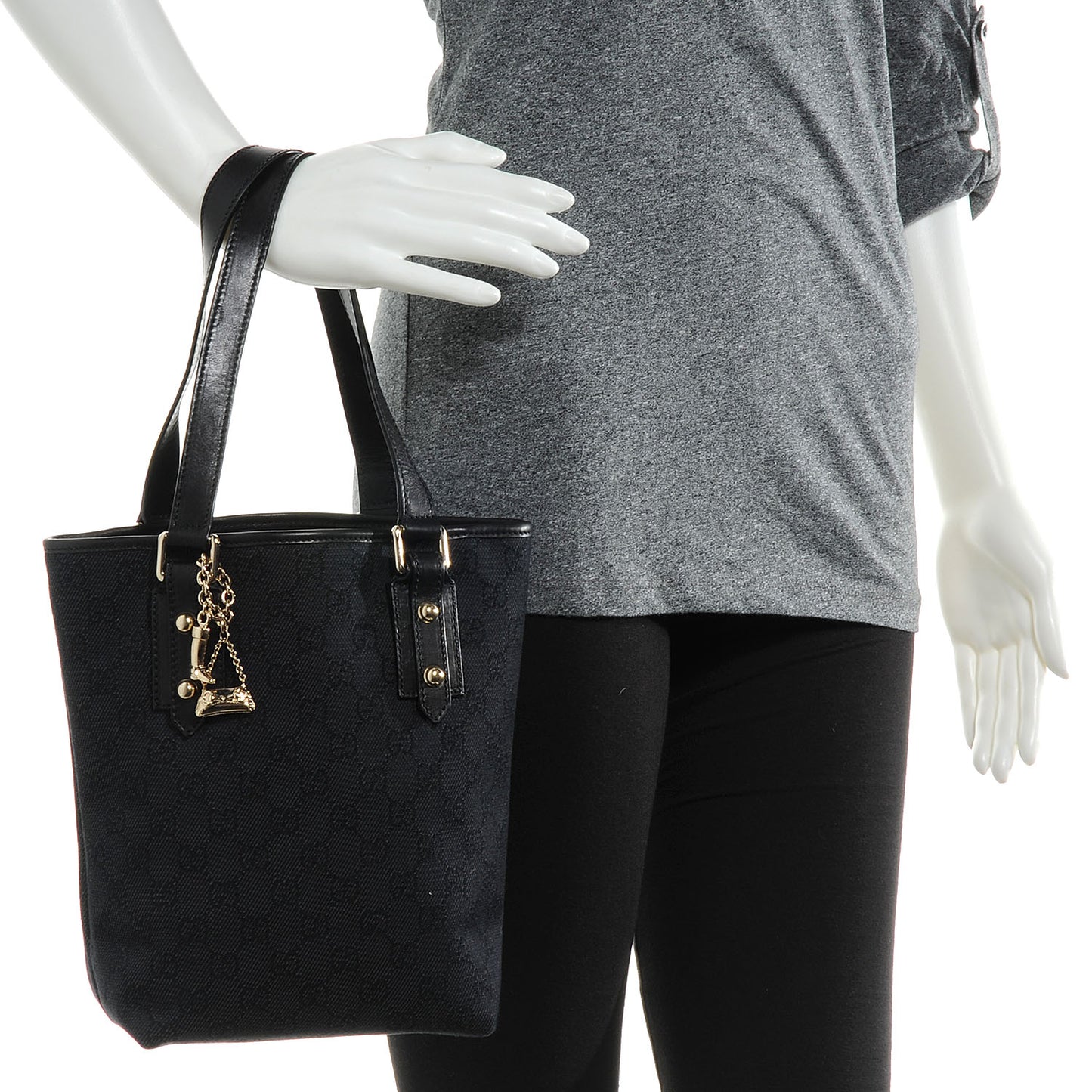GG Monogram Small Jolicoeur Vertical Tote Black