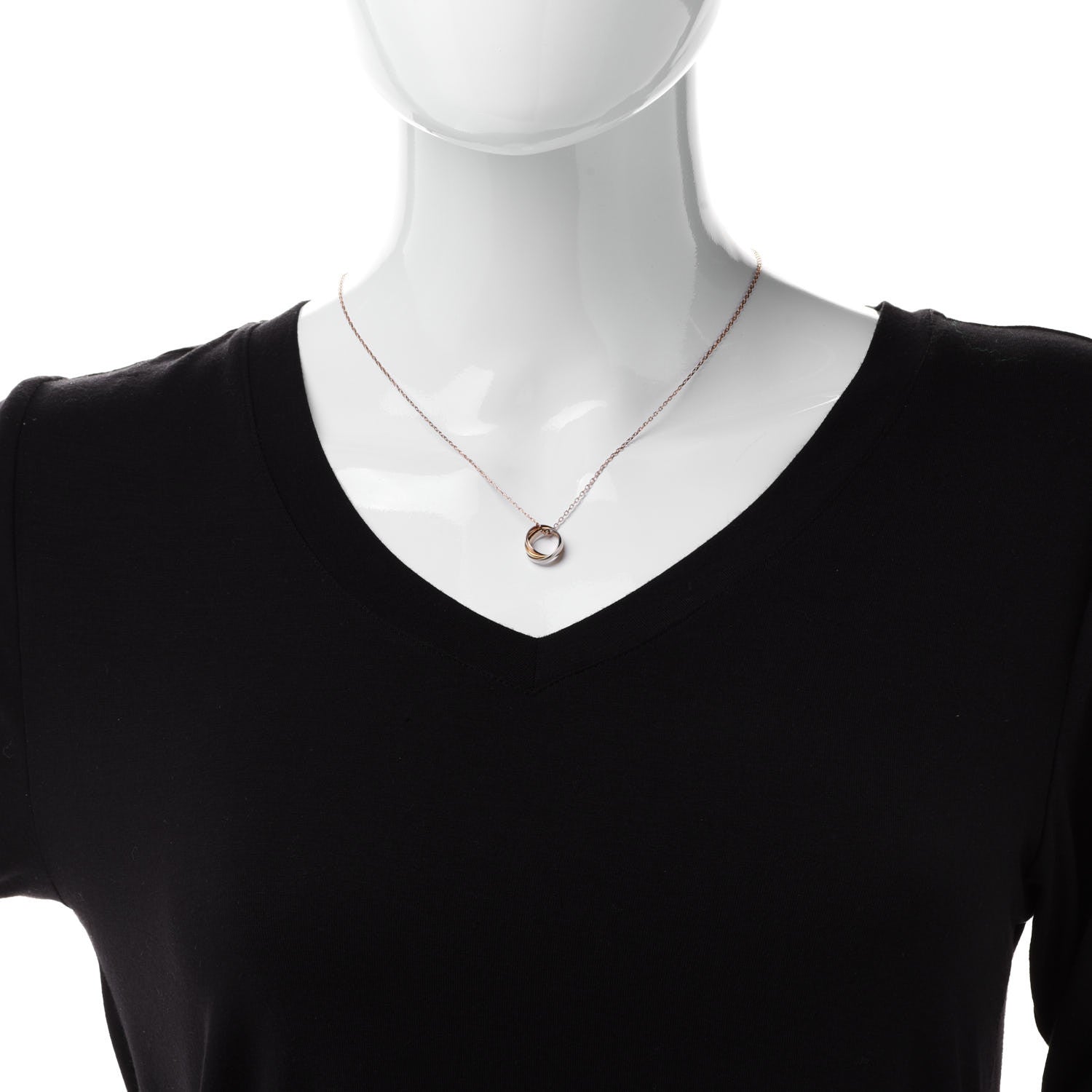 Cartier 18K Pink Yellow White Gold Trinity Pendant Necklace 2 of 9