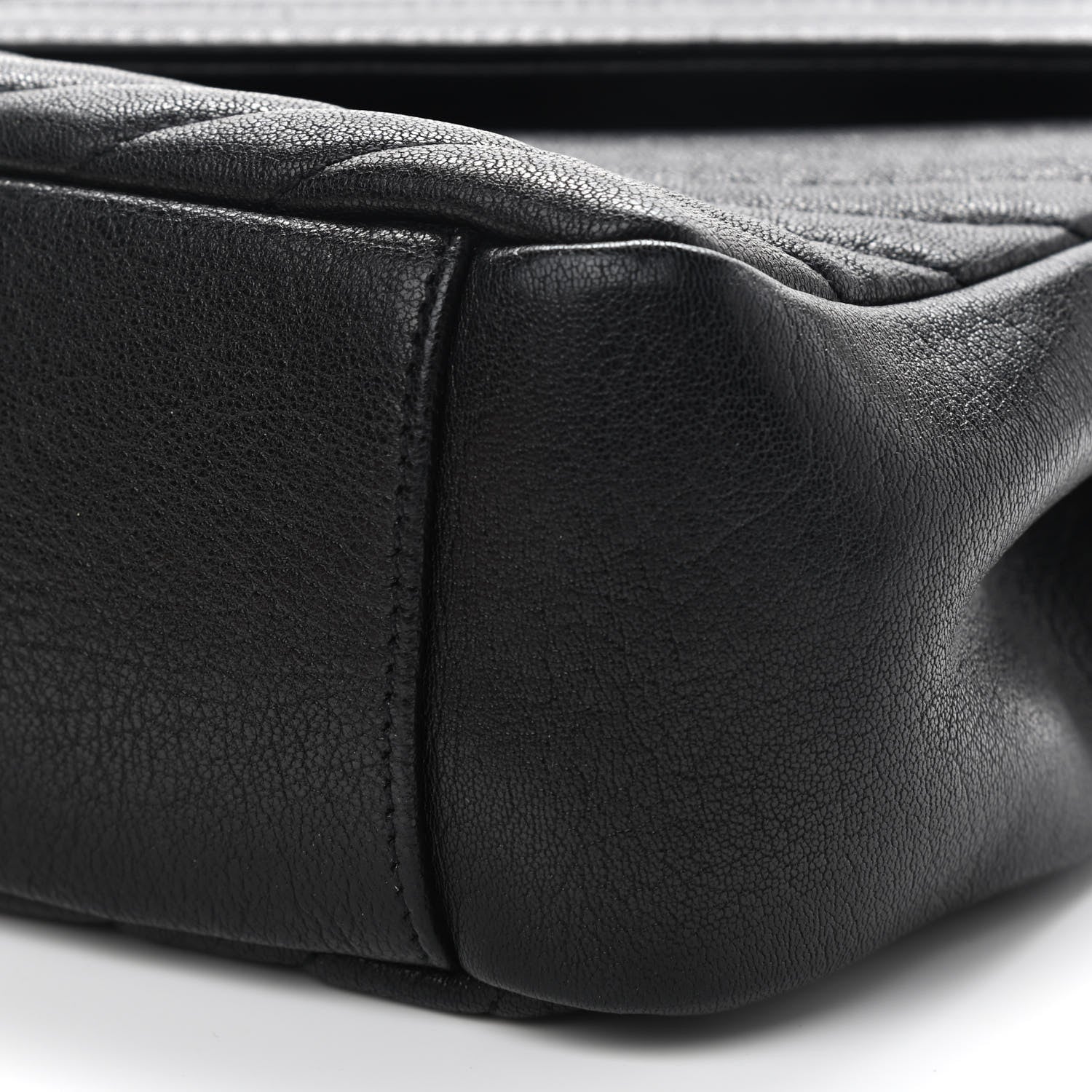 Saint Laurent Sheepskin Matelasse Chevron Monogram Large College Satchel Black 10 of 10