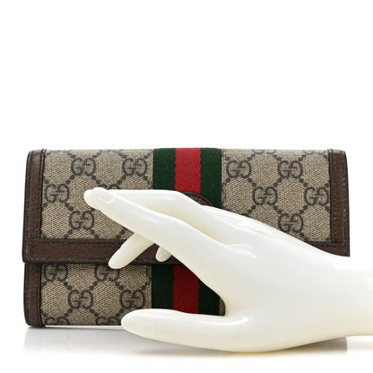 Gucci GG Supreme Monogram Web Ophidia Continental Wallet Brown 2 of 18