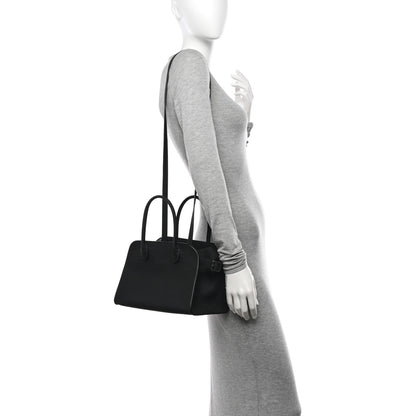 The Row Grained Calfskin Soft Margaux 10 Bag Black 2 of 11