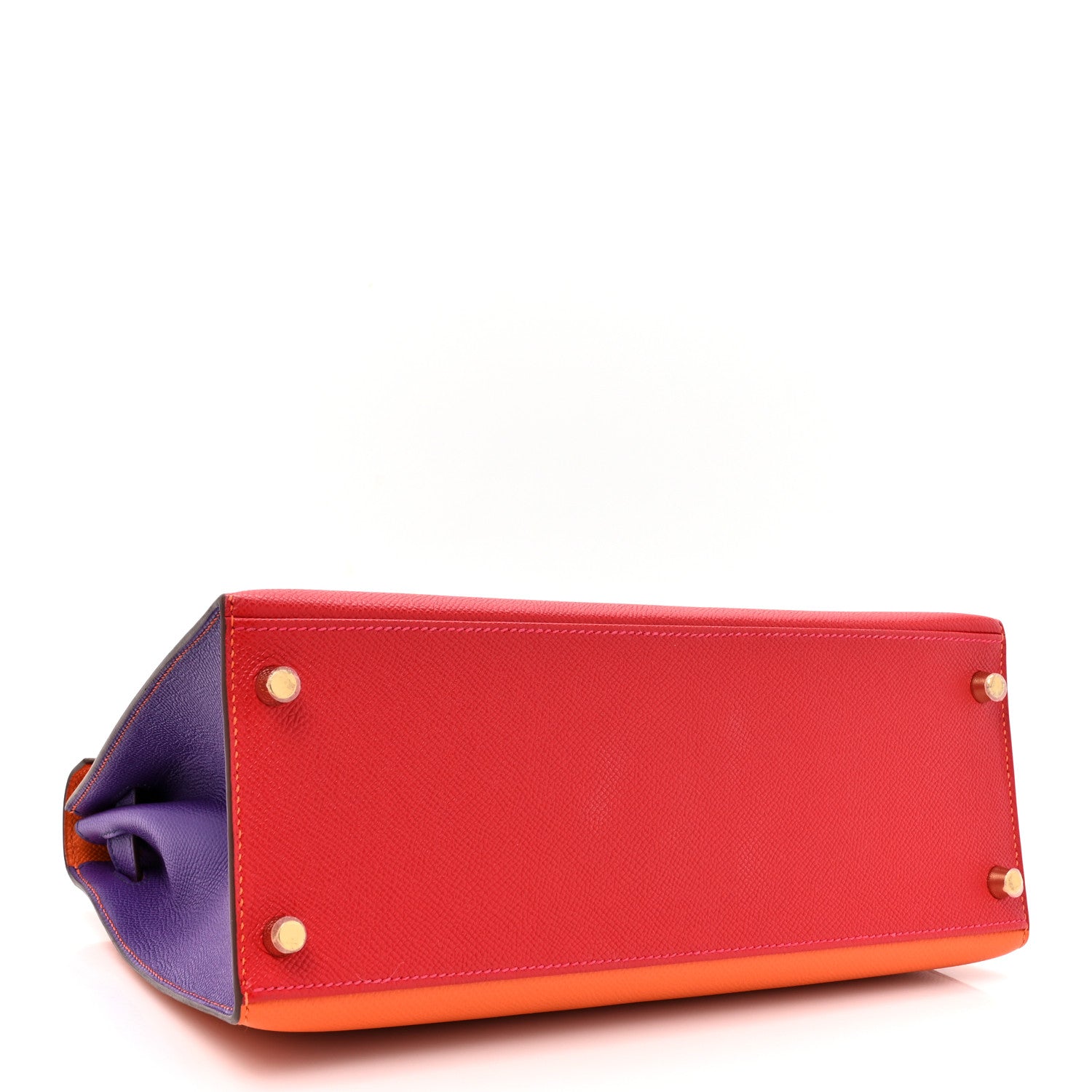 Hermes Epsom Horseshoe Kelly Sellier 28 Rose Tyrein Rouge Casaque Orange Crocus 4 of 11