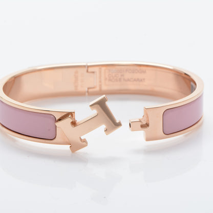 Hermes Enamel Narrow Clic Clac H Bracelet GM Rose Nacarat 7 of 7