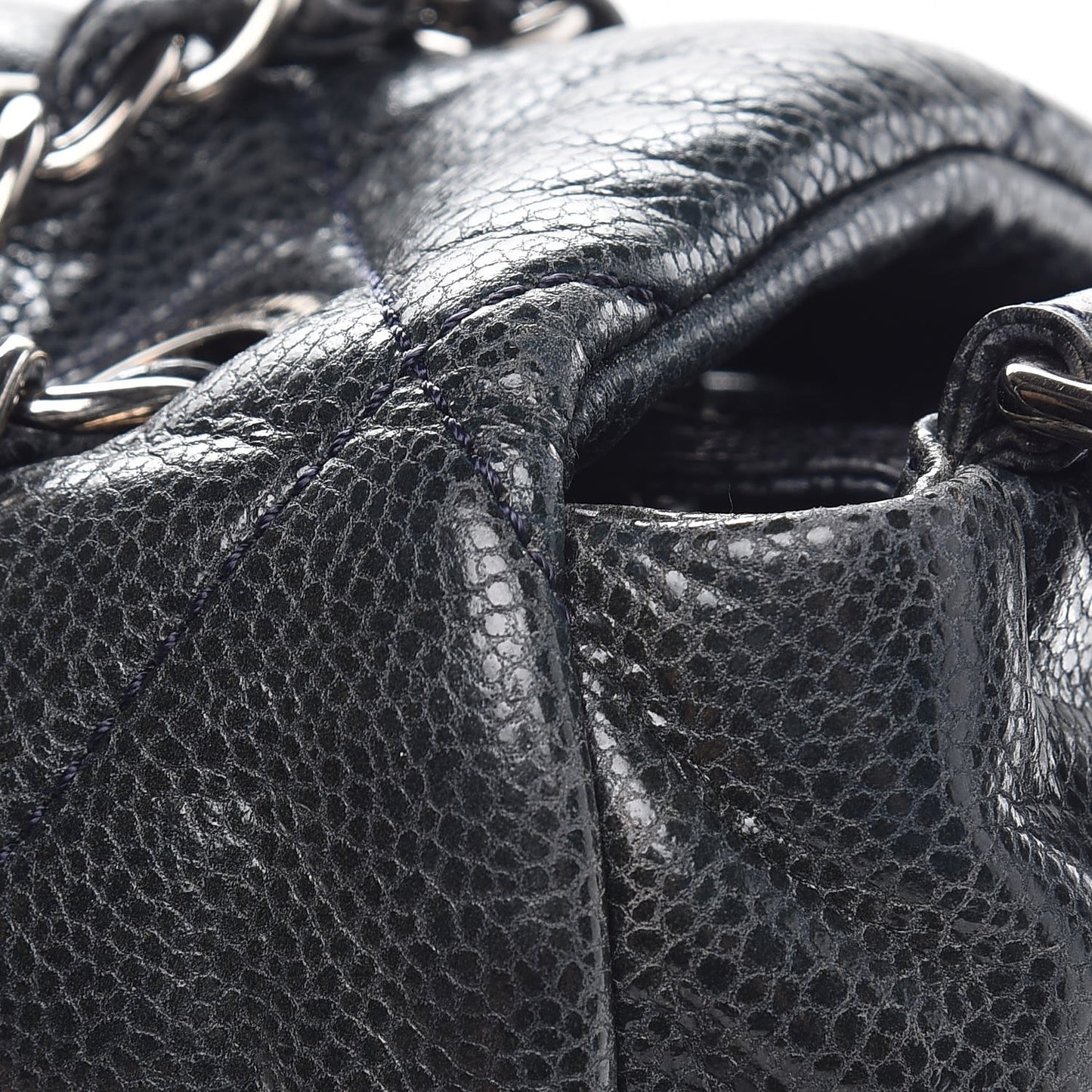 Glazed Caviar Quilted Stretch Spirit Messenger Bag Blue