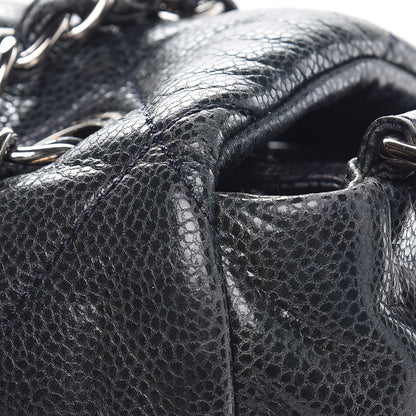 Chanel Glazed Caviar Quilted Stretch Spirit Messenger Bag Blue 12 of 16