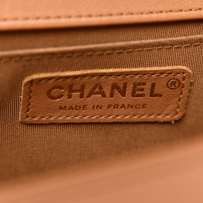 Chanel Calfskin Chevron Quilted Medium Boy Flap Beige 7 of 10