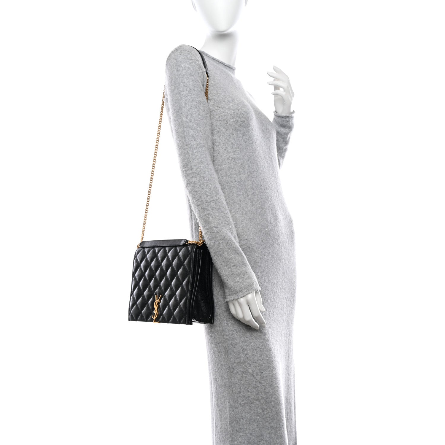 Saint Laurent SAINT LAURENT Lambskin Quilted Small Becky Chain Bag Black 2 of 9