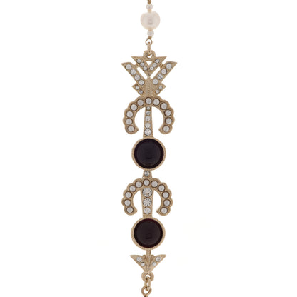 Chanel Pearl Crystal Queen of France Multi Strand Necklace Gold Red 4 of 6