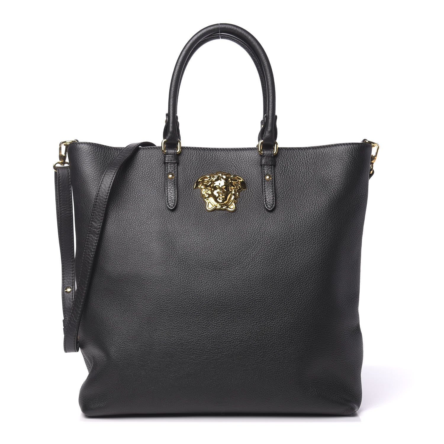 Versace Cervo Embossed Vitello Medusa Tote Black 1 of 15