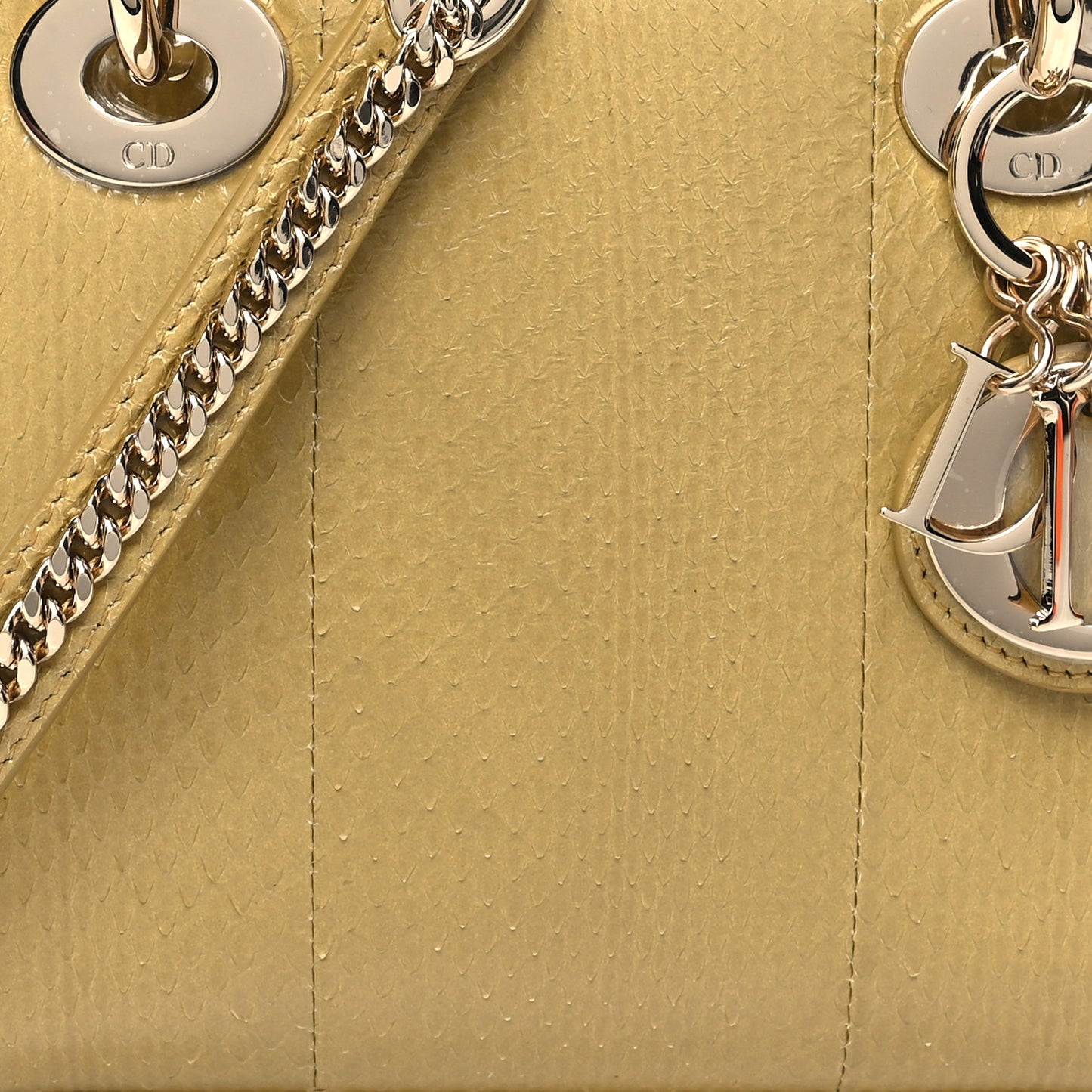 Snakeskin Mini Lady Dior Beige