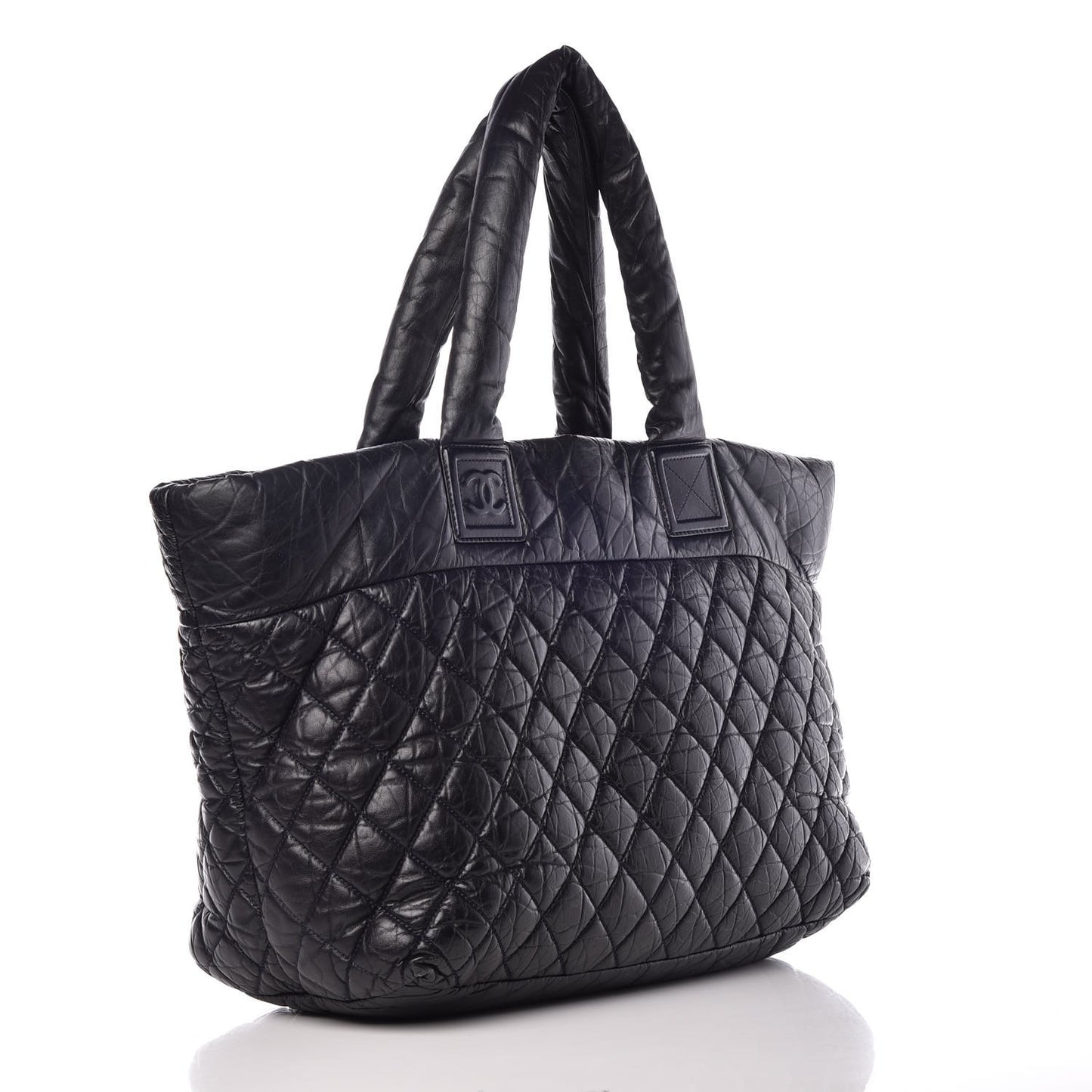 Lambskin Quilted Large Coco Cocoon Tote Navy