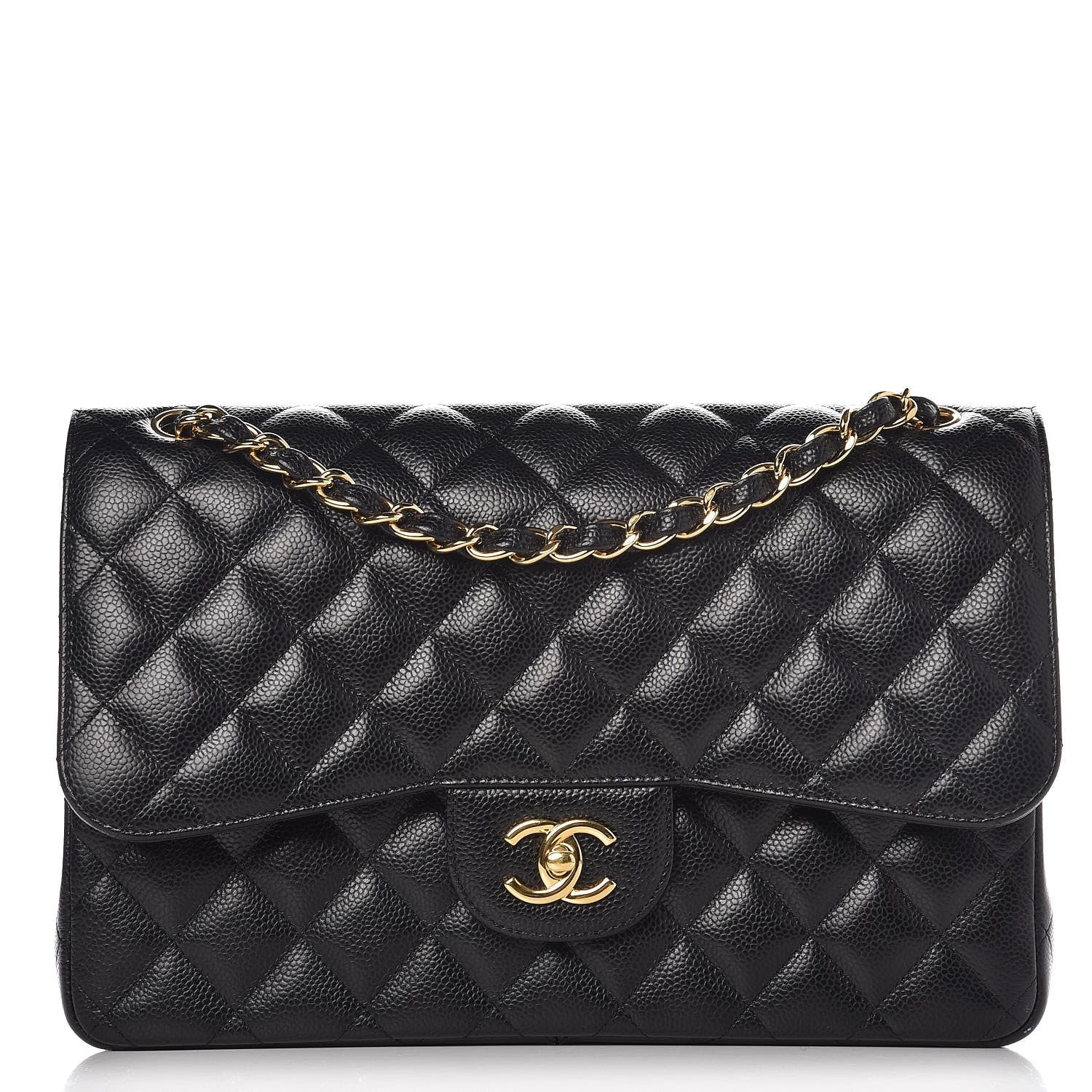 Chanel Caviar Quilted Jumbo Double Flap Black 1 of 12