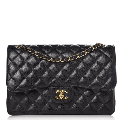 Chanel Caviar Quilted Jumbo Double Flap Black 1 of 12