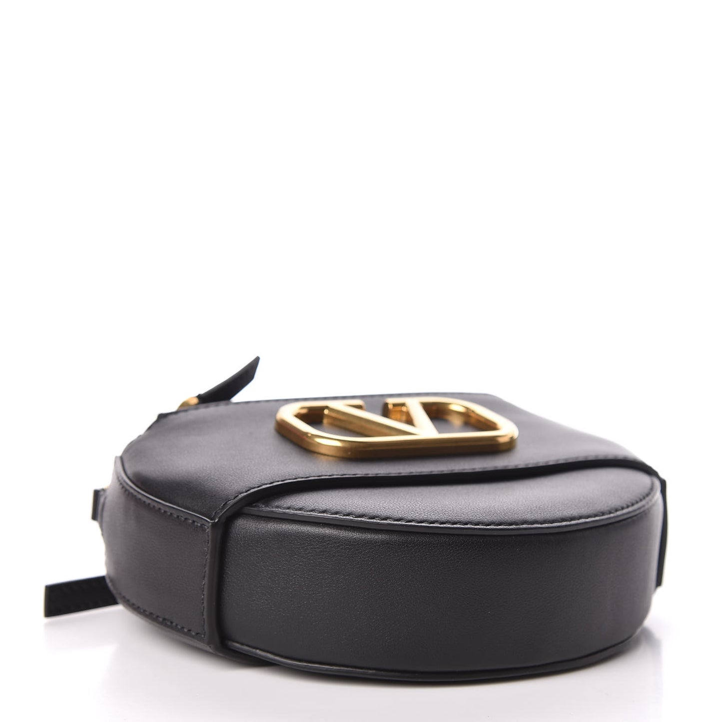 Calfskin VLogo Round Crossbody Bag Black