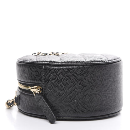 Chanel Caviar Quilted French New Wave Round Clutch With Chain Black 3 of 9