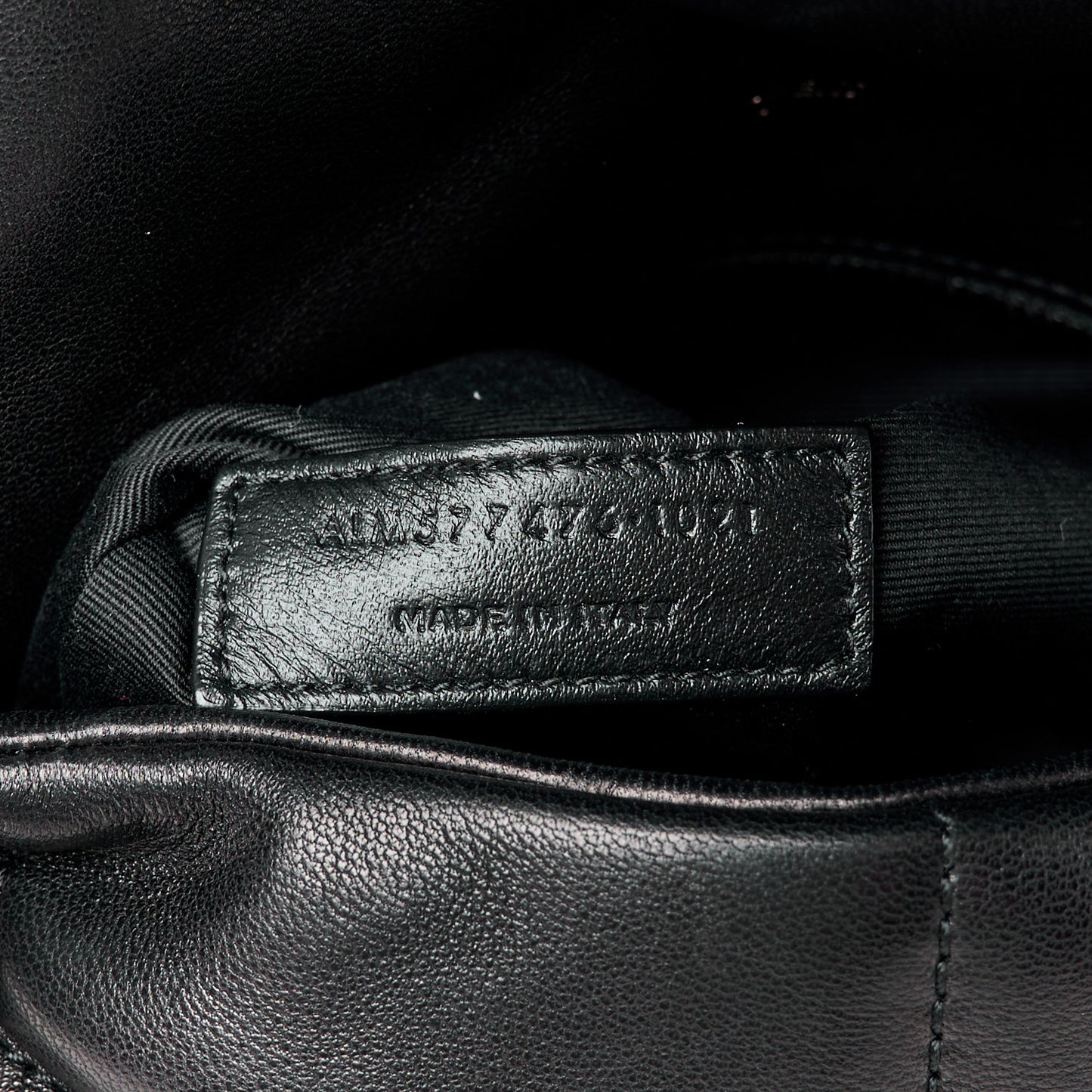 Lambskin Quilted Monogram Monochrome Small Loulou Puffer Chain Satchel Black