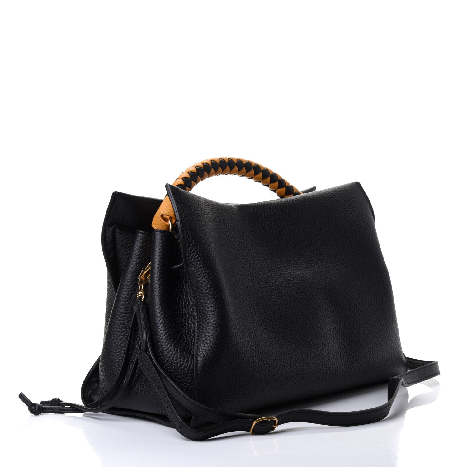 Mulberry Heavy Grain Iris Tote Black Deep Amber 2 of 4