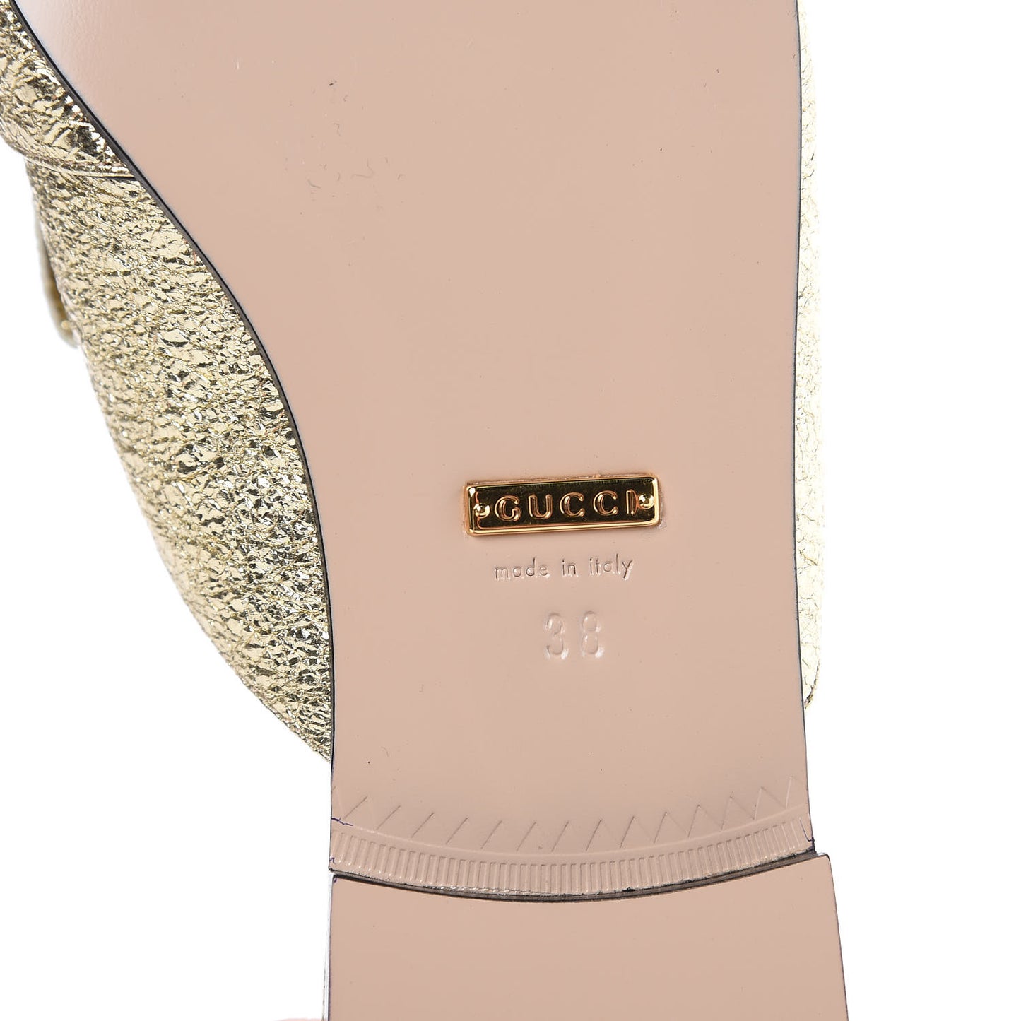 Galassia Womens GG Marmont Fringe Slippers 38 Platino