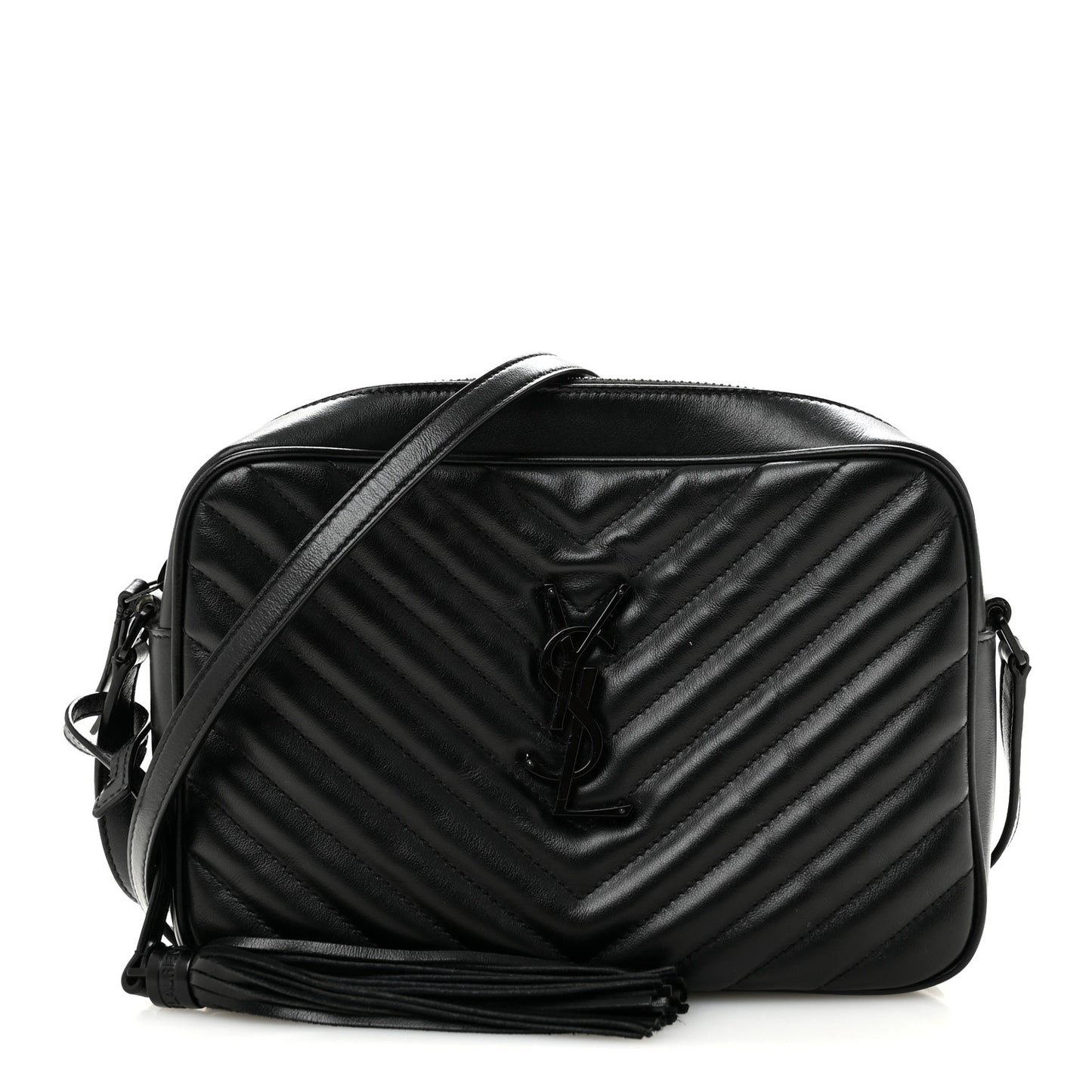 Calfskin Matelasse Monogram Monochrome Lou Camera Bag Black