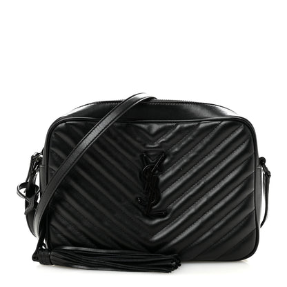 Saint Laurent Calfskin Matelasse Monogram Monochrome Lou Camera Bag Black 1 of 12