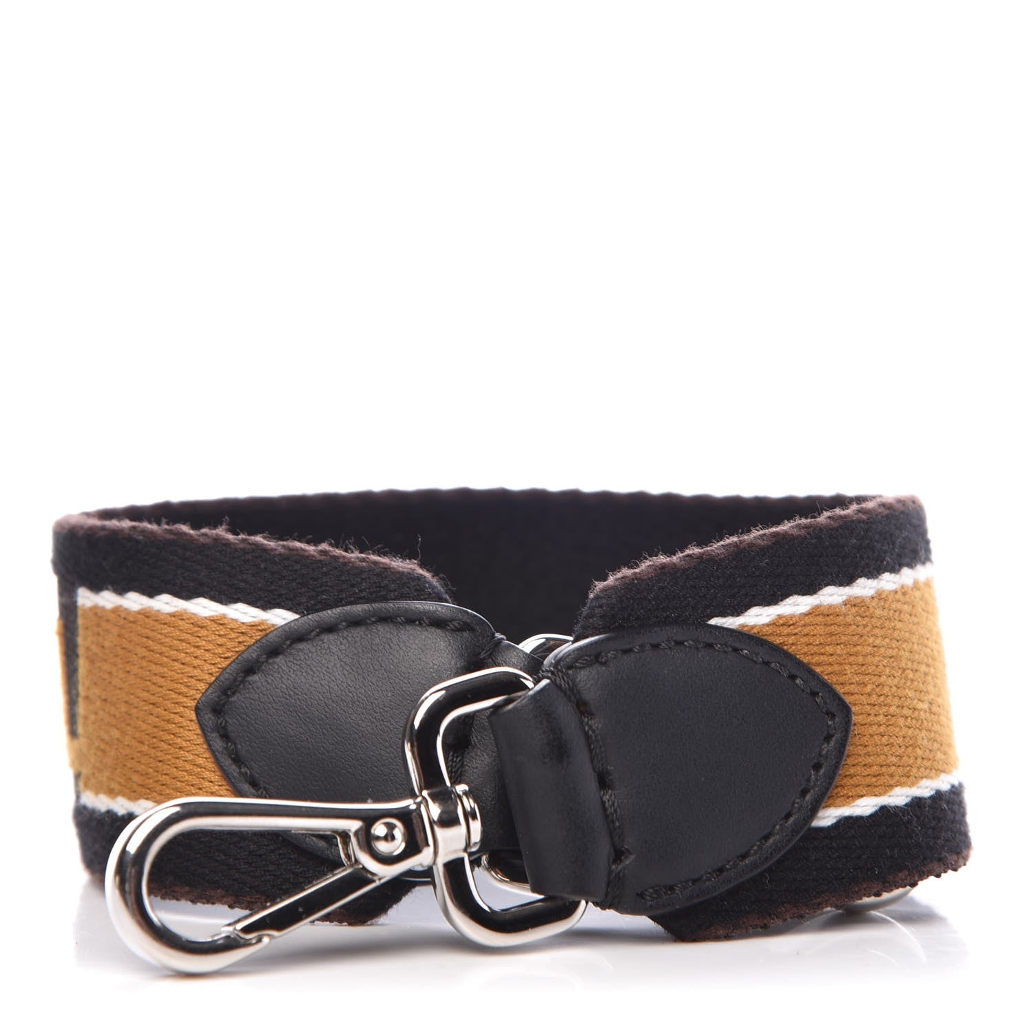 Fendi Ribbon Vitello Century FF Striped Mini Strap You Black Tobacco 1 of 4