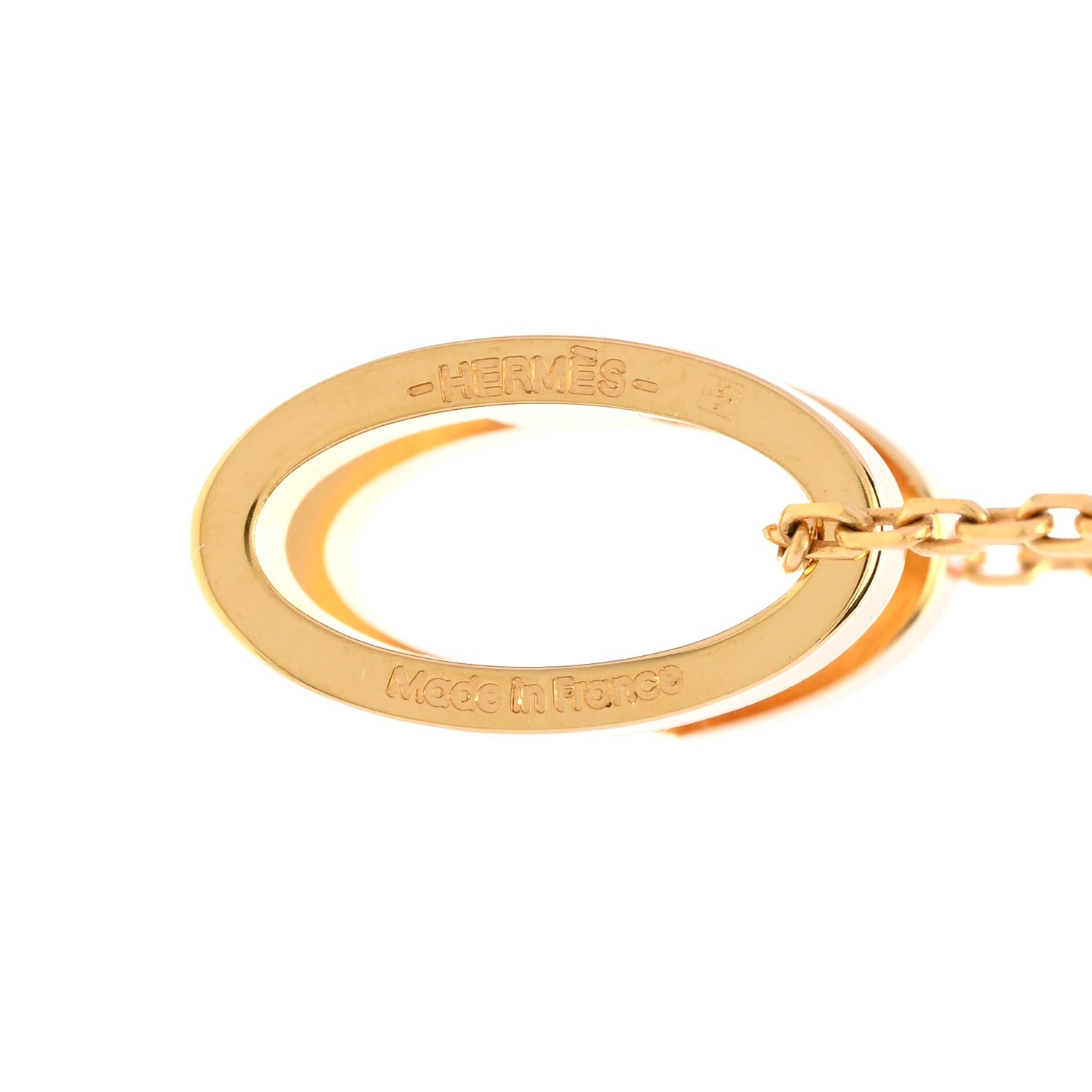 Hermes Lacquered Gold Pop H Pendant Necklace Orange 6 of 8