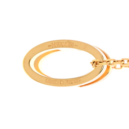 Hermes Lacquered Gold Pop H Pendant Necklace Orange 6 of 8