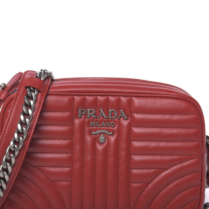 Prada Soft Calfskin Diagramme Crossbody Bag Fuoco 9 of 9