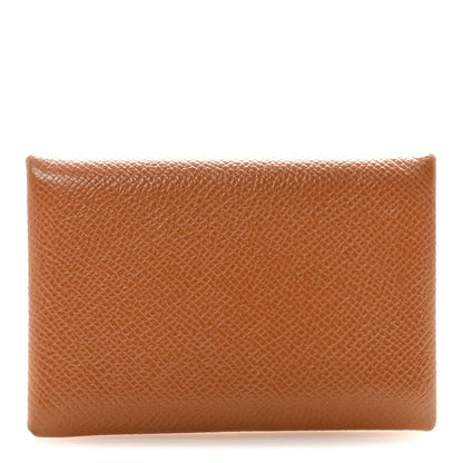 Hermes Epsom Calvi Card Case Gold 1 of 7