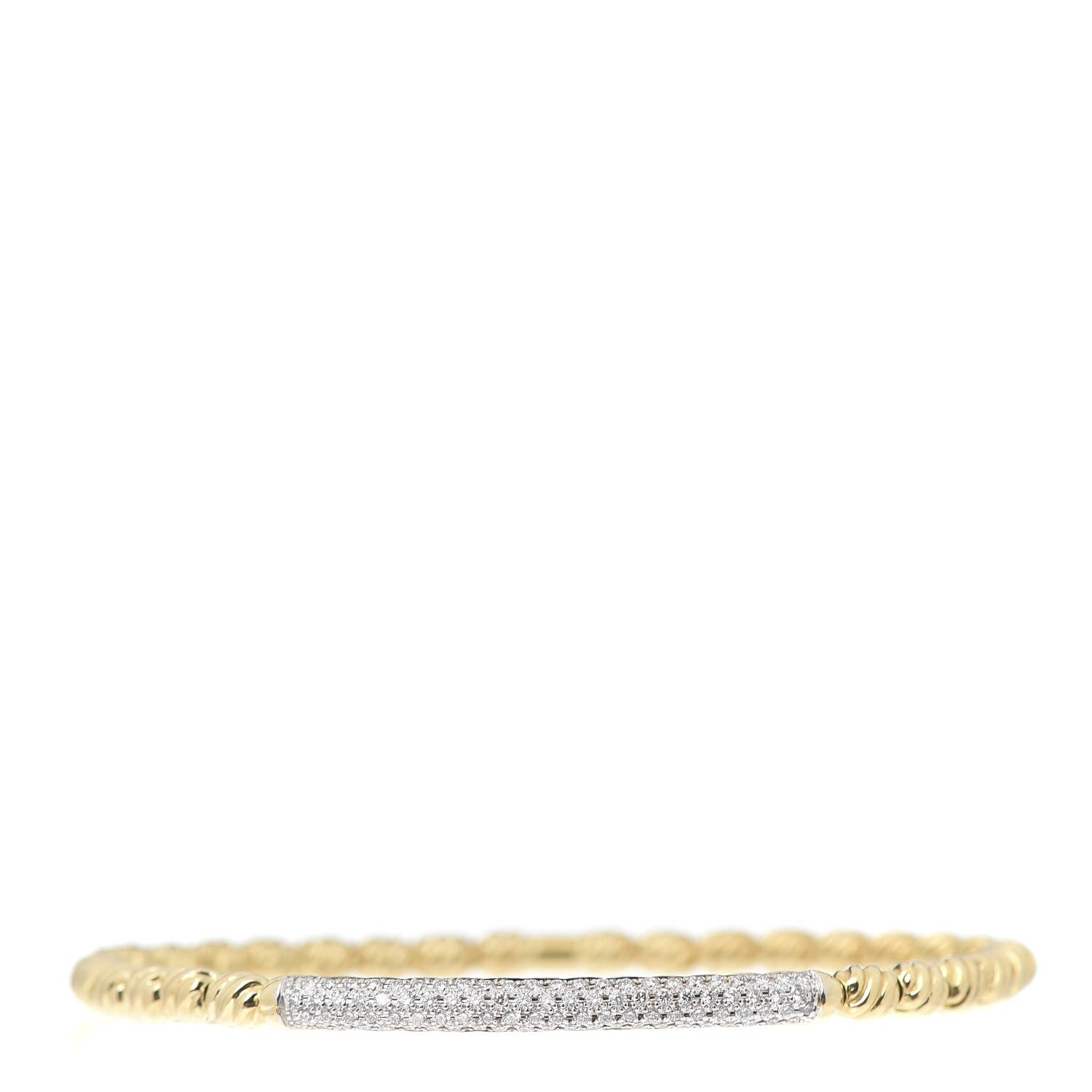 David Yurman 18K Yellow Gold Diamond Petite Pave Flex Bracelet 1 of 4