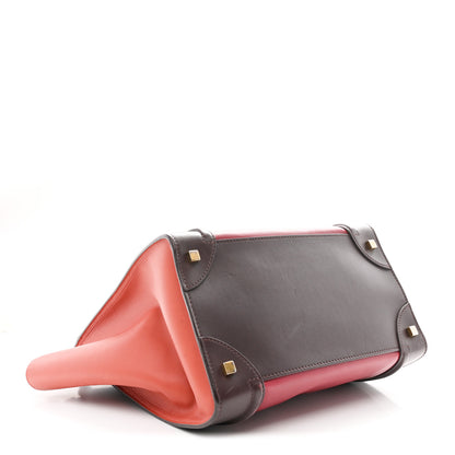 Celine Satin Calfskin Mini Tri-Color Luggage Blood 4 of 13