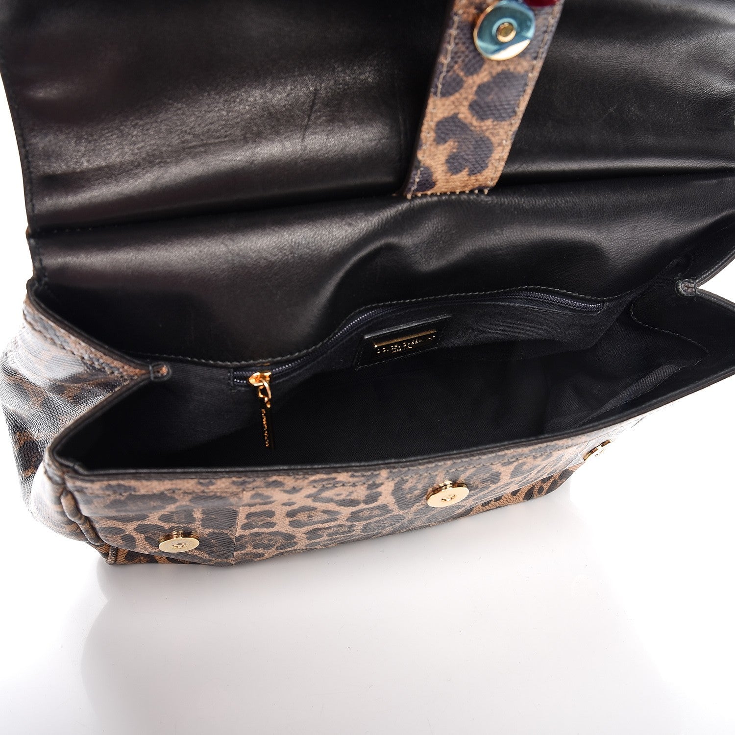 Dolce & Gabbana Calfskin Embossed Leopard Print Large Miss Sicily Shopper Tote 6 of 15