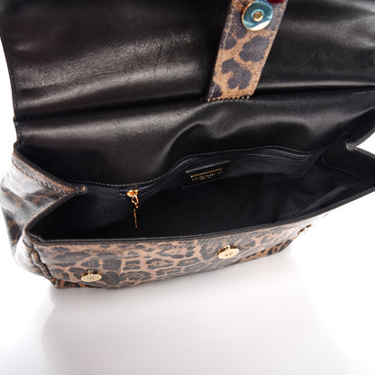 Dolce & Gabbana Calfskin Embossed Leopard Print Large Miss Sicily Shopper Tote 6 of 15