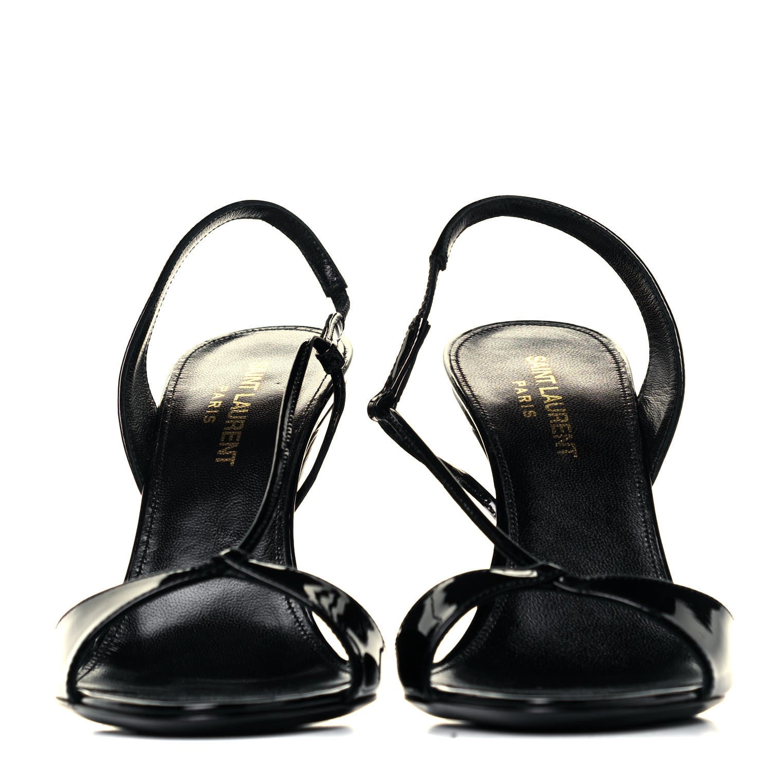 Saint Laurent Patent Calfskin Anouk 110 Sandals 36.5 Black 3 of 7