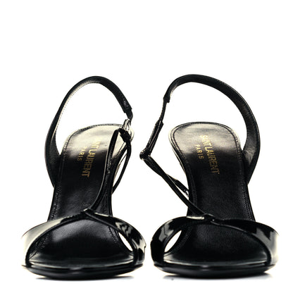 Saint Laurent Patent Calfskin Anouk 110 Sandals 36.5 Black 3 of 7